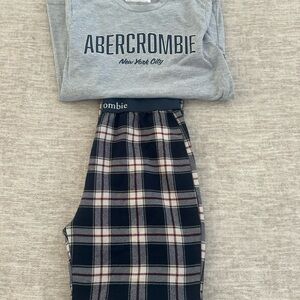 Abercrombie Kids Gray Top and Plaid Pajama Set